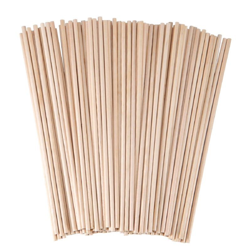Senkary Wooden Dowel Rods 1/8 x 6 Inch Unfinished Natural Wood Craft Dowel Bamboo Sticks for Flower Bouquet Crafting, 100 Pieces - Image 1